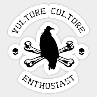 Vulture Culture Enthusiast with Skulls (Black) Sticker